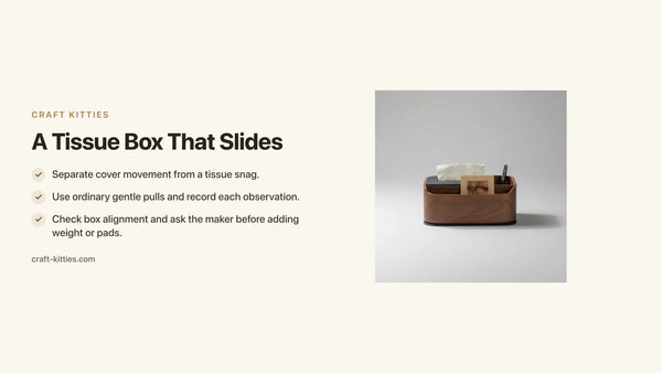 A Tissue Box That Slides: Test One-Handed Dispensing — Craft Kitties