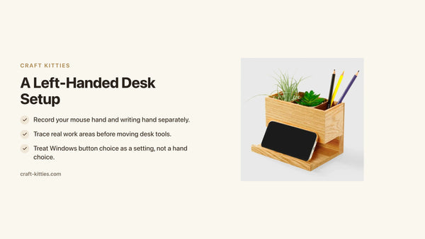 A Left-Handed Desk Setup: Place Tools Around the Task — Craft Kitties