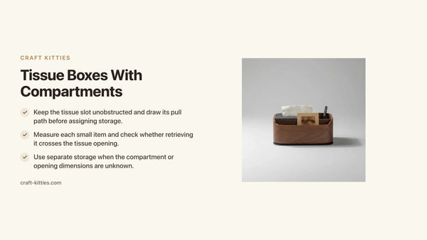 Tissue Boxes With Compartments: Organize Around Access, Not Just Capacity — Craft Kitties