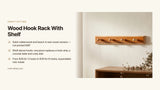 Wood Hook Rack With Shelf: Entryway Organizer That Replaces Three Pieces
