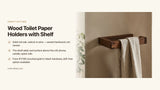 Wood Toilet Paper Holders with Shelf: Maximize Small Bathrooms