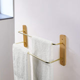 Double Layer Wooden Towel Bar Holder