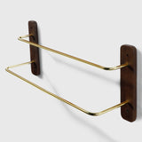 Double Layer Wooden Towel Bar Holder