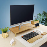 Red Oak Wood Monitor Stand With USB Ports