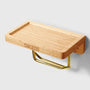 Red Oak Toilet Paper Holder | Double Brass Tube