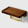 Walnut Toilet Paper Holder | Double Brass Tube