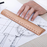 Walnut-Red-Oak-Wooden-Solid-Ruler-Office-School-Supplies