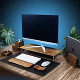 Walnut Suction Moulding Wooden Monitor Stand