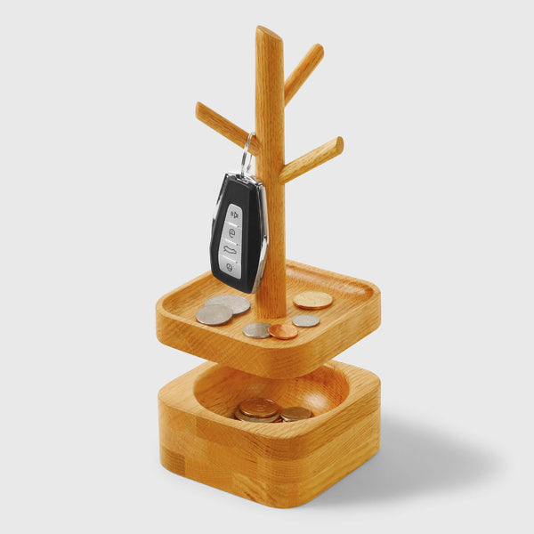 Wooden Double Layer Accessories Tray
