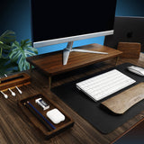 Walnut Wood Monitor Stand With USB Ports