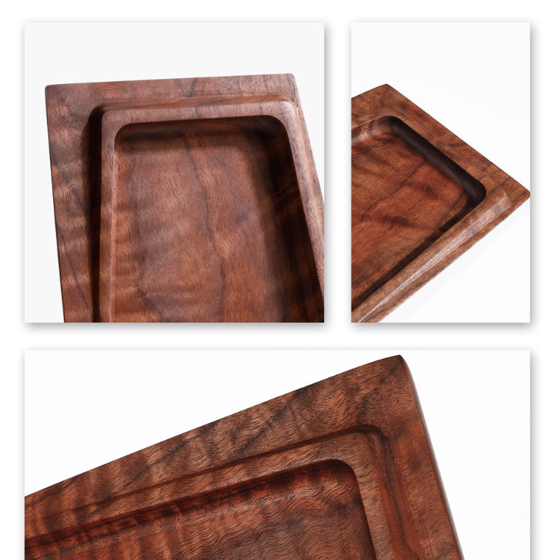 Wooden-Walnut-Squared-Tray-Household-Use-Dinner-Platter