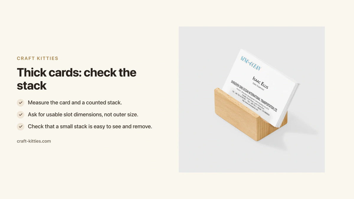 Thick Business Cards: Measure the Stack Before Choosing a Holder — Craft Kitties
