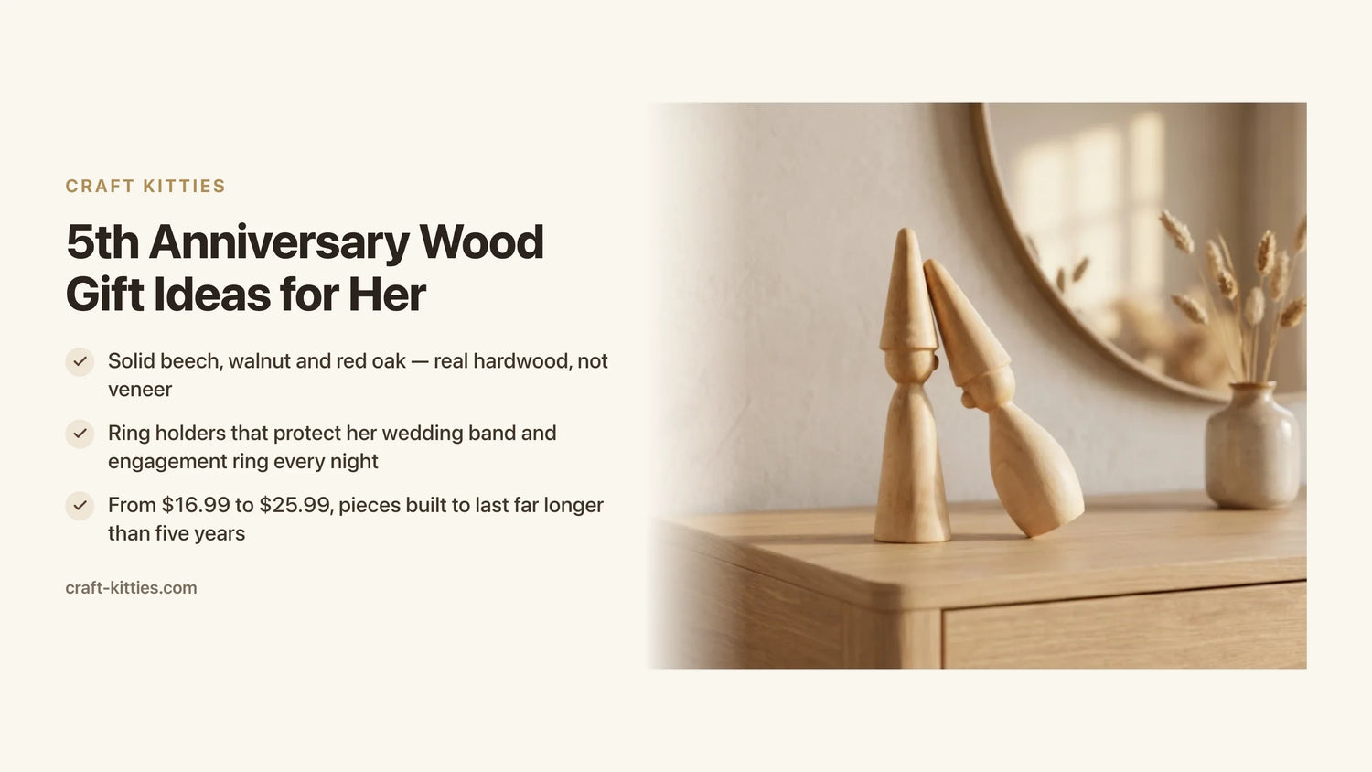 5th Anniversary Wood Gift Ideas for Her: Thoughtful Choices She'll Keep — Craft Kitties