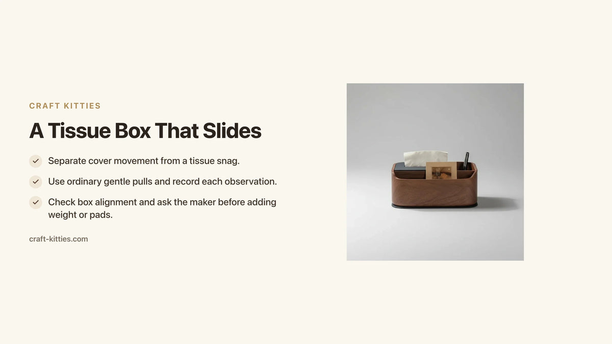 A Tissue Box That Slides: Test One-Handed Dispensing — Craft Kitties