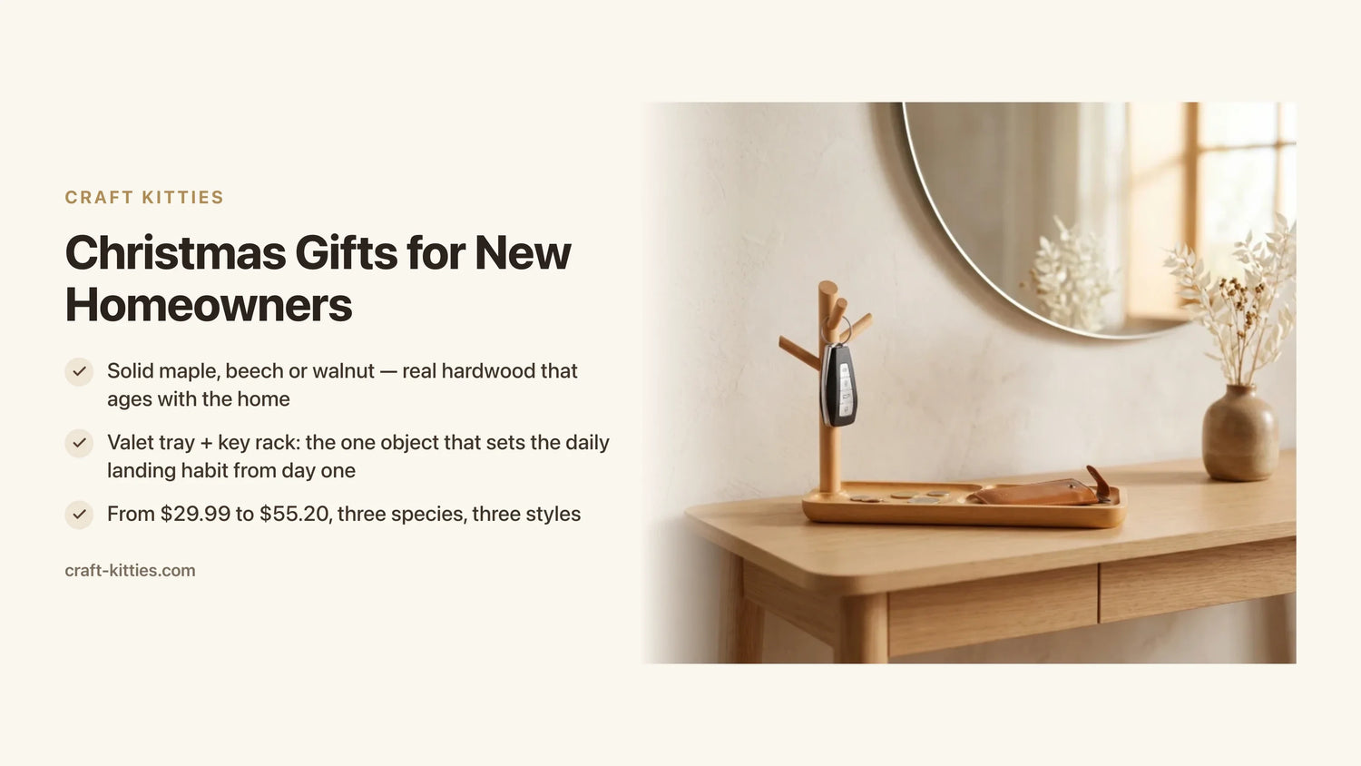 Christmas Gifts for New Homeowners: Timeless Wood Pieces for Their First Place — Craft Kitties
