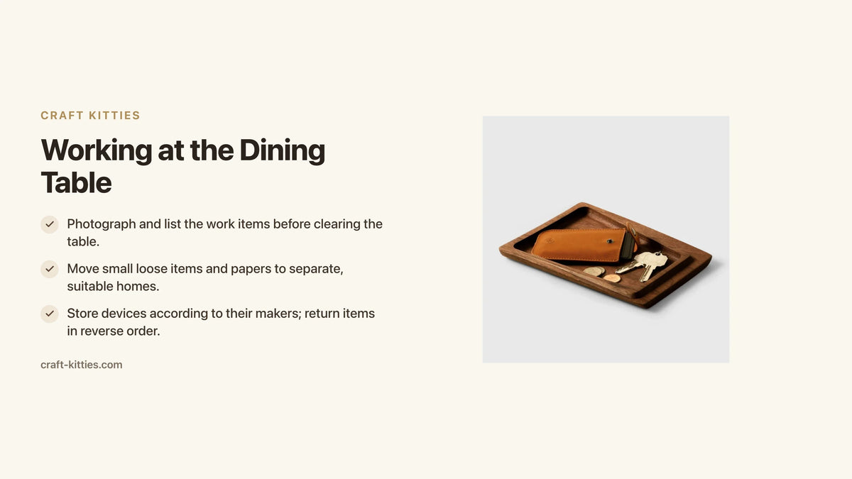 Working at the Dining Table: A Desk Setup You Can Clear Between Uses — Craft Kitties