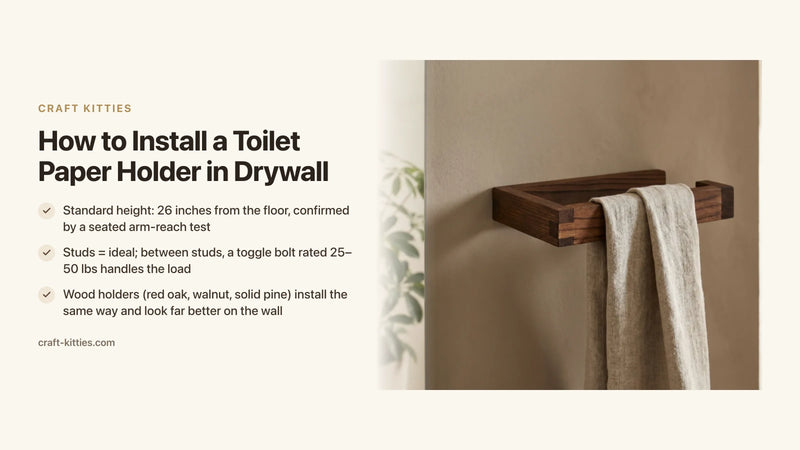 How to Install a Toilet Paper Holder in Drywall: Studs, Anchors & Heights — Craft Kitties