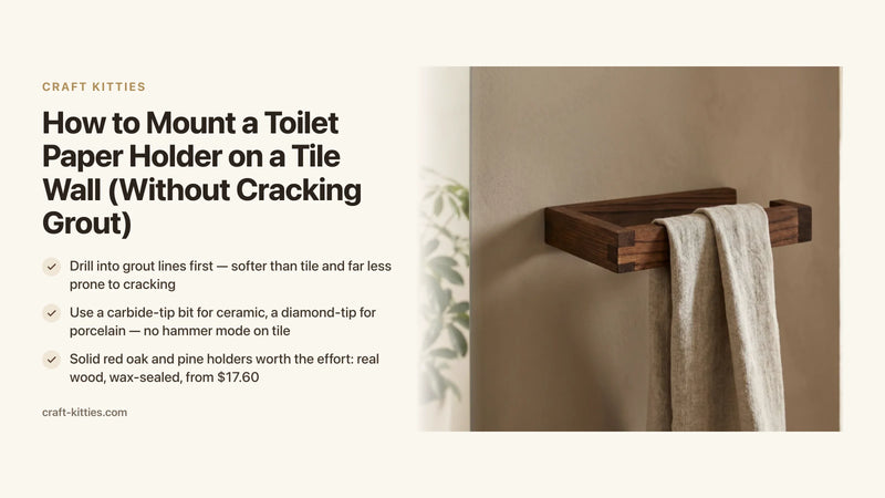How to Mount a Toilet Paper Holder on a Tile Wall (Without Cracking Grout) — Craft Kitties