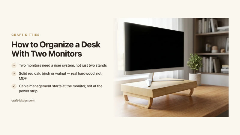 How to Organize a Desk With Two Monitors: Cable, Storage & Ergonomic Guide — Craft Kitties