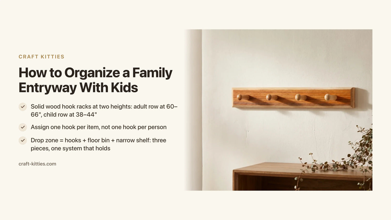 How to Organize a Family Entryway With Kids: Hooks, Cubbies & Drop Zones — Craft Kitties