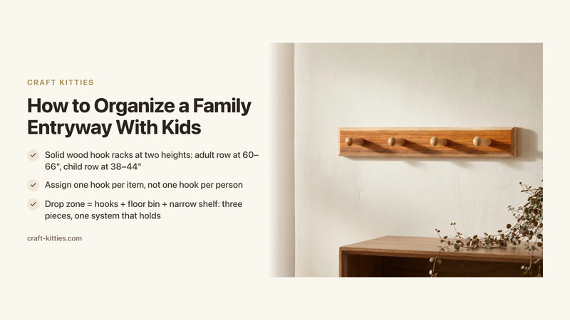 How to Organize a Family Entryway With Kids: Hooks, Cubbies & Drop Zones — Craft Kitties