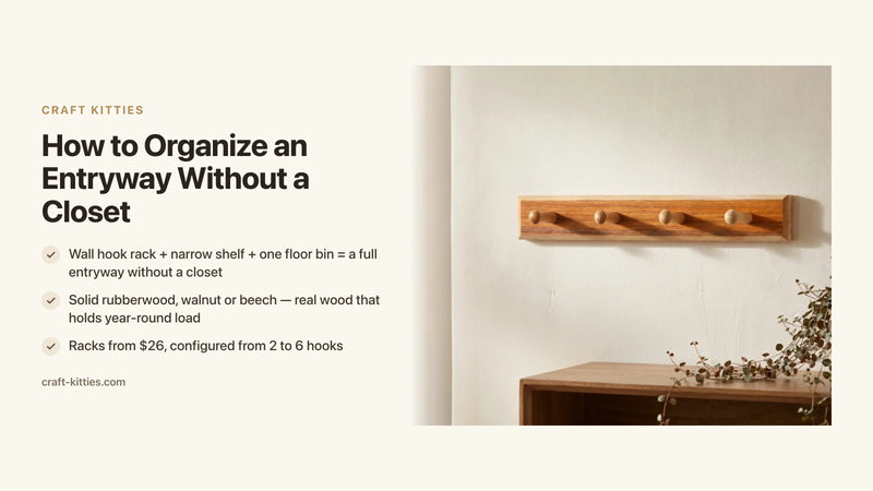 How to Organize an Entryway Without a Closet: Wall Hooks, Benches & Bins — Craft Kitties