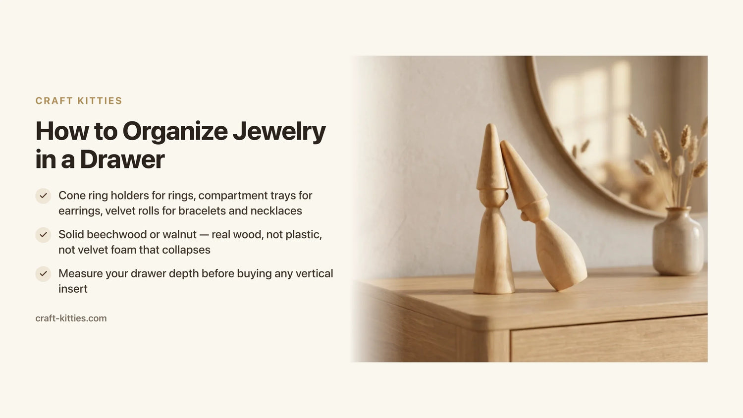 How to Organize Jewelry in a Drawer: Dividers, Trays & Roll Inserts That Work — Craft Kitties
