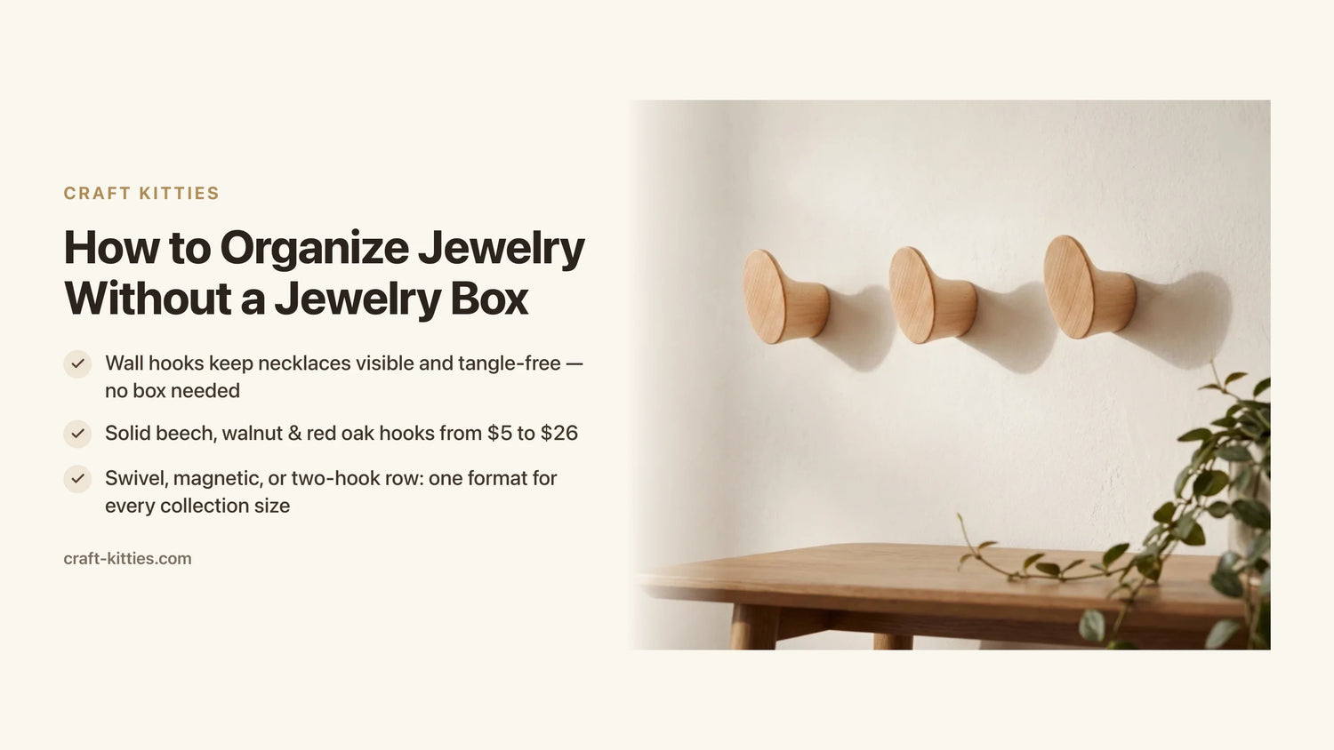 How to Organize Jewelry Without a Jewelry Box: Trays, Hooks & Display Ideas — Craft Kitties