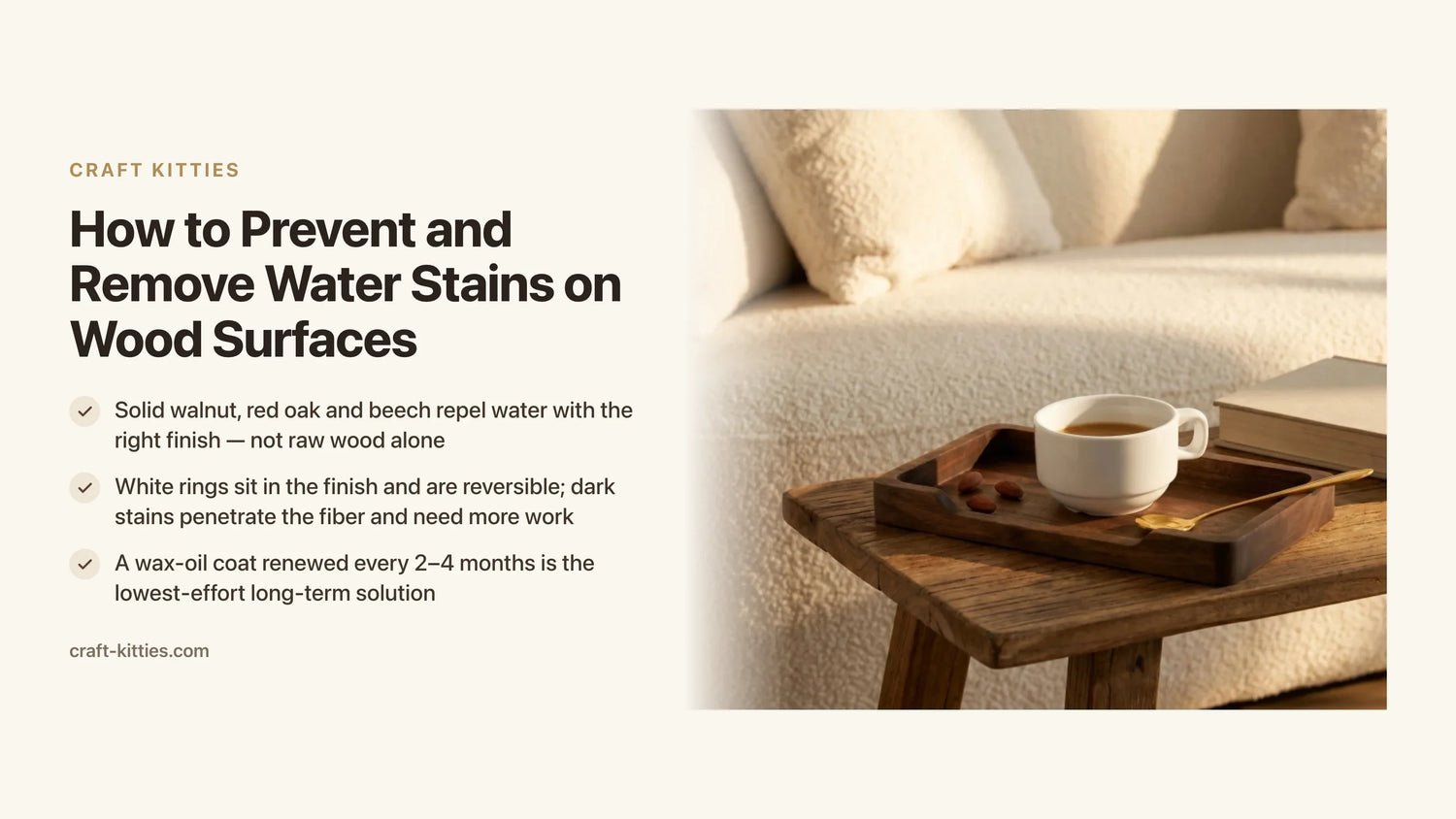 How to Prevent and Remove Water Stains on Wood Surfaces — Craft Kitties