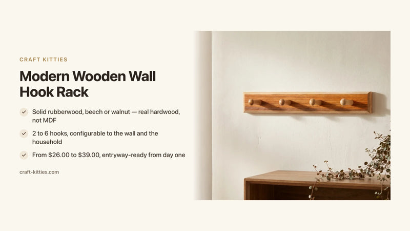 Modern Wooden Wall Hook Rack: Minimalist Designs That Work in Any Room — Craft Kitties