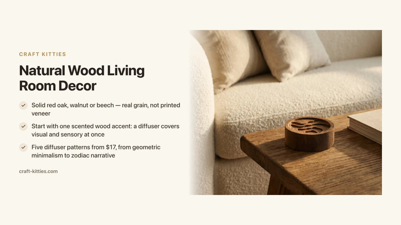 Natural Wood Living Room Decor: From Single Accent to Full Room Scheme — Craft Kitties