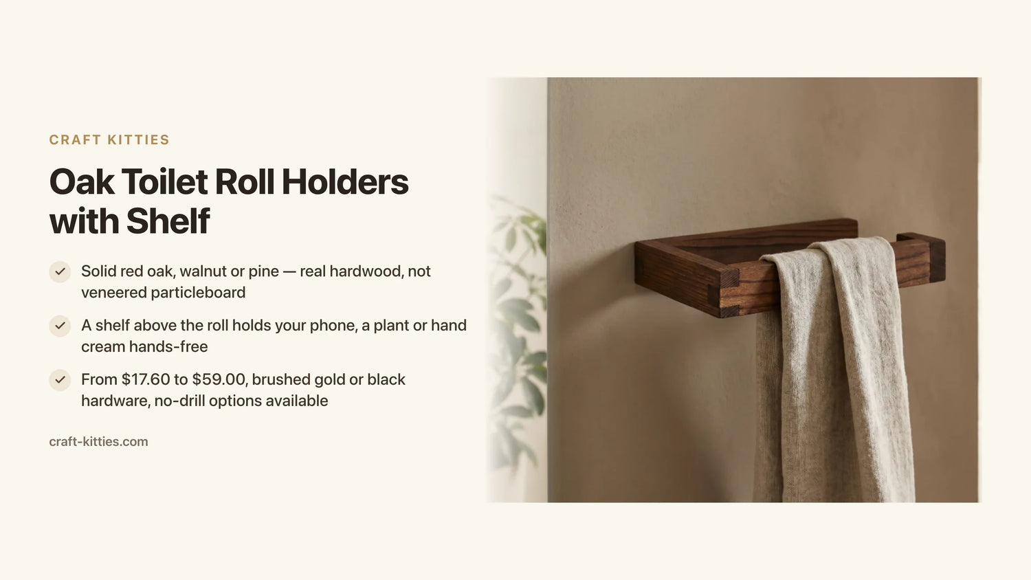 Oak Toilet Roll Holders with Shelf: Practical Picks for Small Baths — Craft Kitties