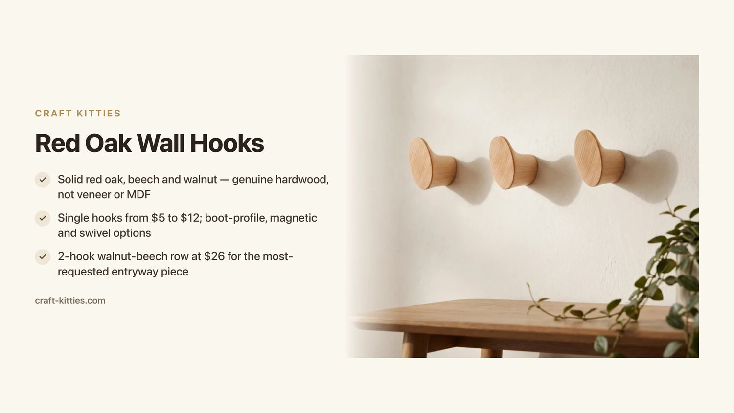 Red Oak Wall Hooks: A Buyer's Guide to the Hardest-Wearing Grain — Craft Kitties