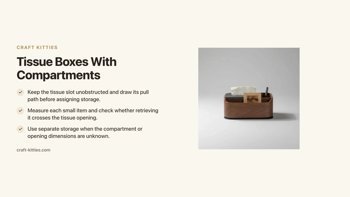 Tissue Boxes With Compartments: Organize Around Access, Not Just Capacity — Craft Kitties