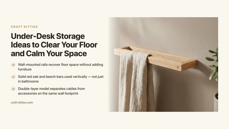 Under-Desk Storage Ideas to Clear Your Floor and Calm Your Space — Craft Kitties
