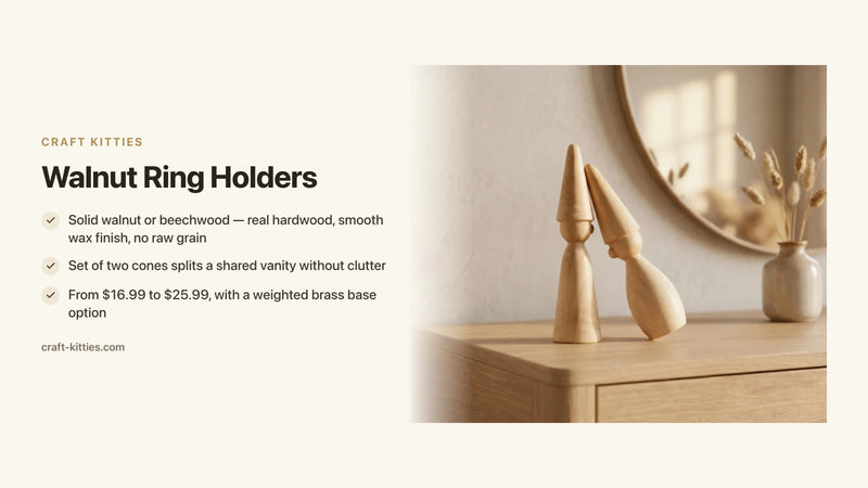 Walnut Ring Holders: Why Dark Grain Looks Best on a Vanity — Craft Kitties