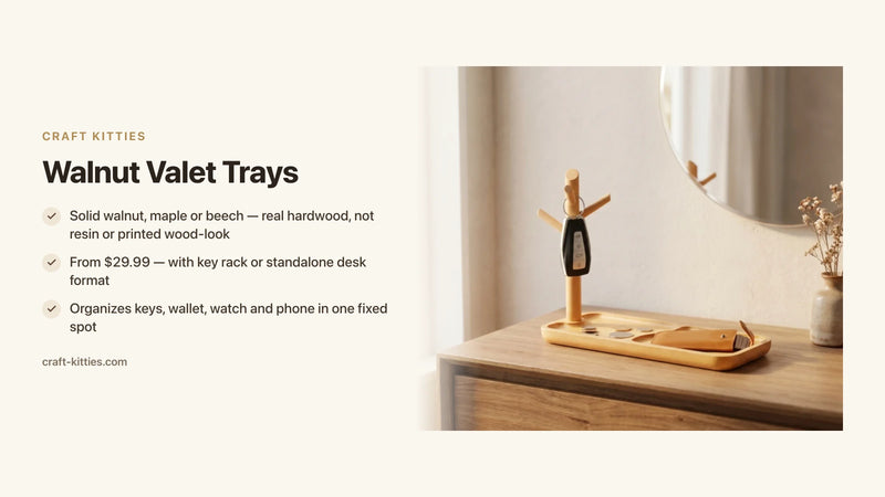 Walnut Valet Trays: Dark Grain Meets Everyday Carry Ritual — Craft Kitties