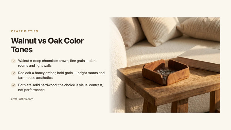 Walnut vs Oak Color Tones: Choosing the Right Wood Finish for Your Decor — Craft Kitties