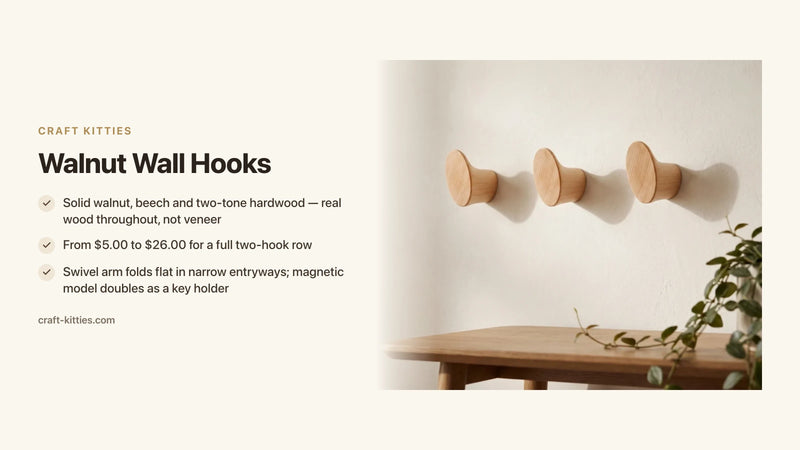 Walnut Wall Hooks: Why Dark Grain Makes Every Entryway Richer — Craft Kitties