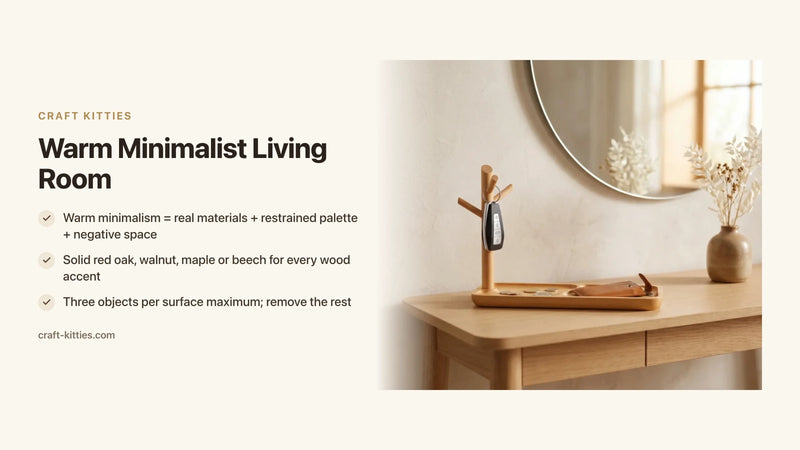 Warm Minimalist Living Room: The Complete Styling Playbook — Craft Kitties