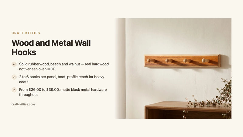 Wood and Metal Wall Hooks: How to Pick the Right Combo for Your Entryway — Craft Kitties