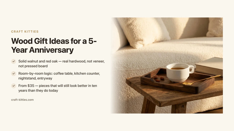 Wood Gift Ideas for a 5-Year Anniversary: A Room-by-Room Inspiration Guide — Craft Kitties