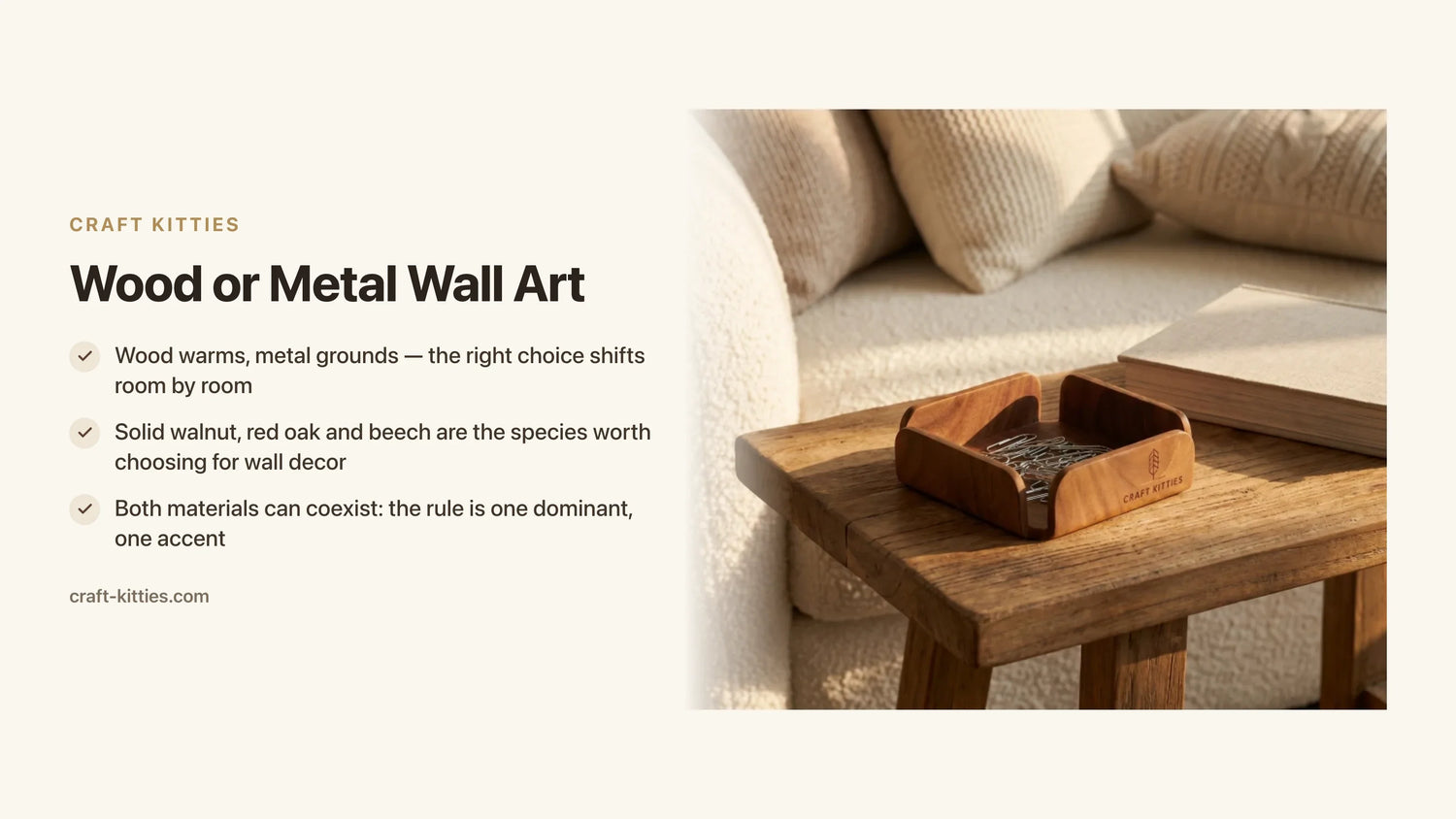 Wood or Metal Wall Art? A Room-by-Room Guide to Choosing Right — Craft Kitties