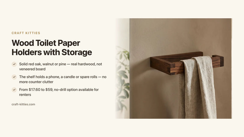 Wood Toilet Paper Holders with Storage: Declutter Your Bathroom — Craft Kitties