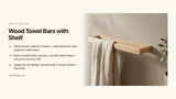 Wood Towel Bars with Shelf: Double-Duty Bathroom Storage Solutions