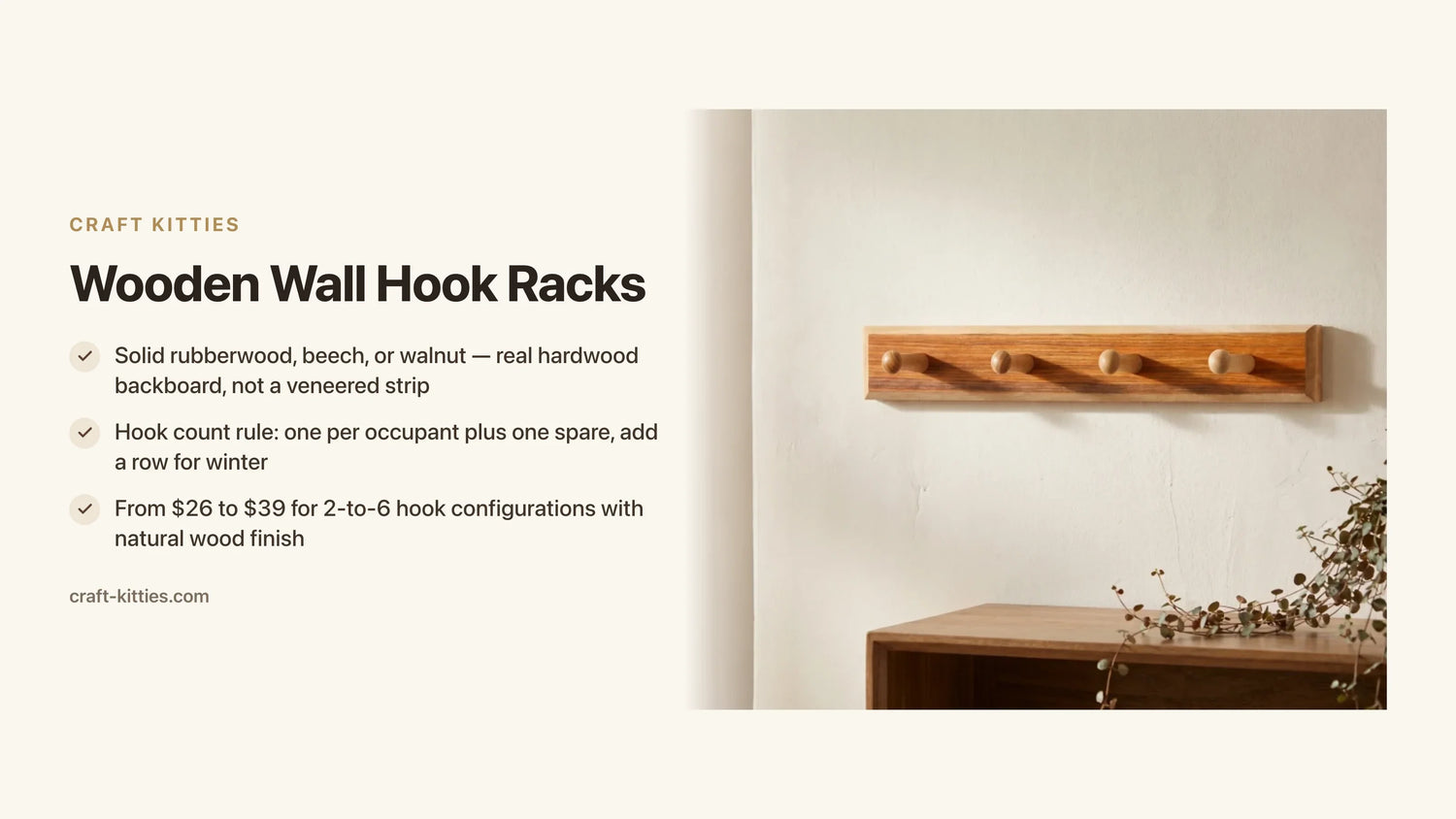 Wooden Wall Hook Racks: The Complete Buyer's Guide by Hook Count and Wood — Craft Kitties