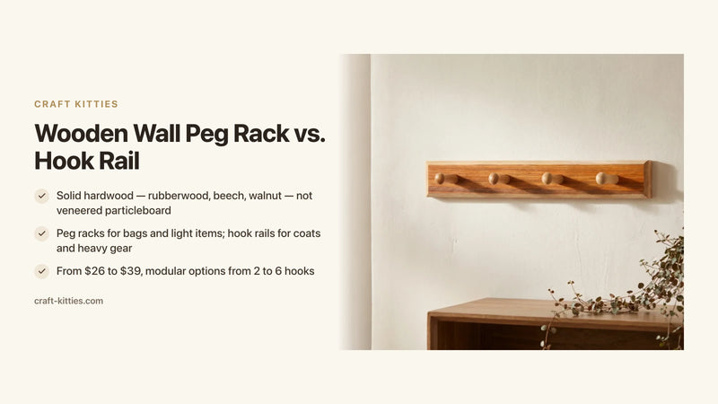 Wooden Wall Peg Rack vs. Hook Rail: Which Actually Holds More Gear? — Craft Kitties