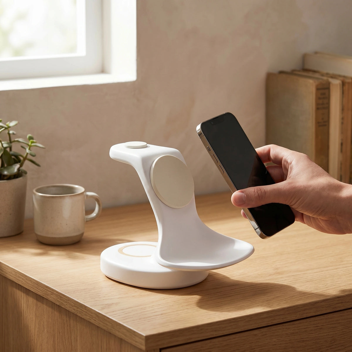 Pelican Wood-Look Wireless Charger Stand