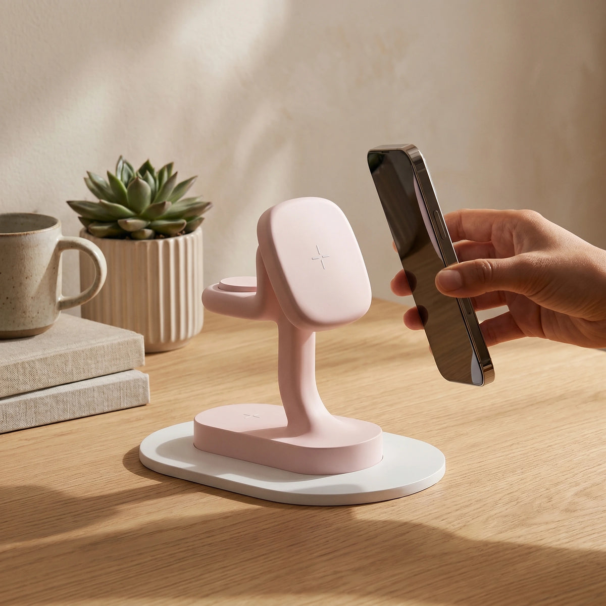 Pinky — Wood-Look Wireless Charger Stand
