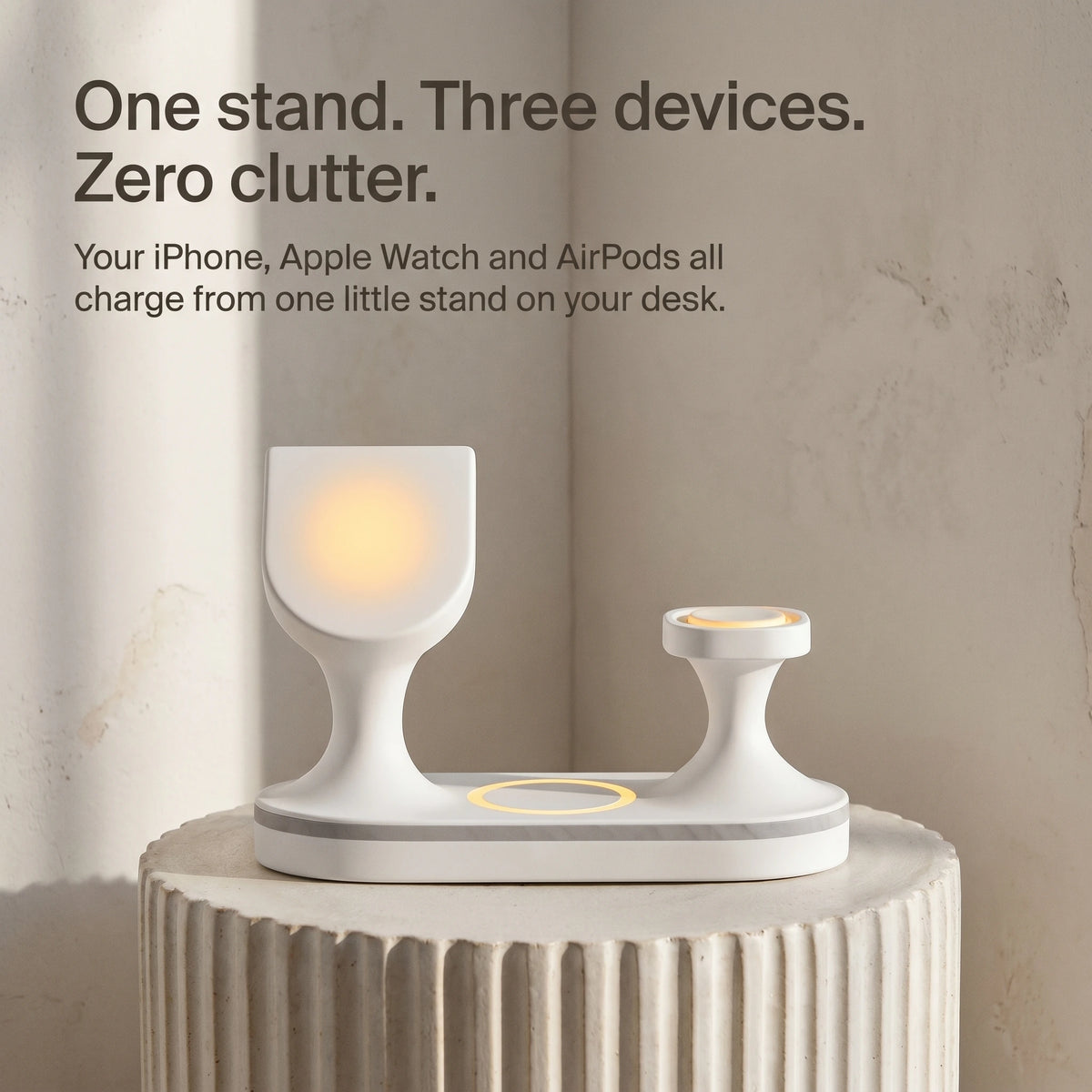 Echo Wood-Look Wireless Charger Tripod Stand